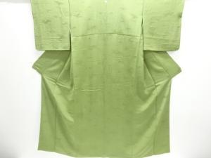 ヱ霞模様織り出し一つ紋色無地着物